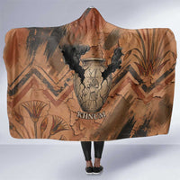 Khnum Hooded Blanket Ancient Egyptian Earthy Cracked Papyrus - Divine Potter - Wonder Print Shop