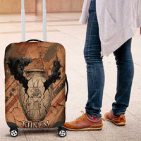 Khnum Luggage Cover Ancient Egyptian Earthy Cracked Papyrus - Divine Potter - Wonder Print Shop