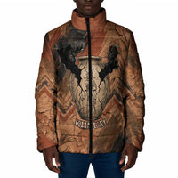 Khnum Padded Jacket Ancient Egyptian Earthy Cracked Papyrus - Divine Potter - Wonder Print Shop