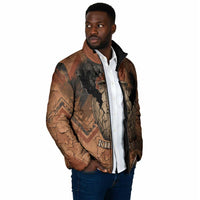 Khnum Padded Jacket Ancient Egyptian Earthy Cracked Papyrus - Divine Potter - Wonder Print Shop