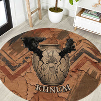 Khnum Round Carpet Ancient Egyptian Earthy Cracked Papyrus - Divine Potter - Wonder Print Shop