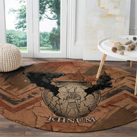 Khnum Round Carpet Ancient Egyptian Earthy Cracked Papyrus - Divine Potter - Wonder Print Shop