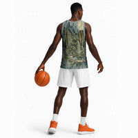 Khnum Ancient Egyptian Basketball Jersey with Smoky Leaf, Ram Head Emblem, and Guardian of the Cataract - Wonder Print Shop