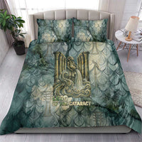 Khnum Ancient Egyptian Bedding Set with Smoky Leaf, Ram Head Emblem, and Guardian of the Cataract - Wonder Print Shop