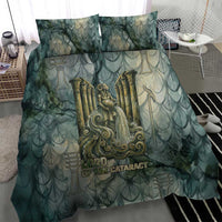 Khnum Ancient Egyptian Bedding Set with Smoky Leaf, Ram Head Emblem, and Guardian of the Cataract - Wonder Print Shop
