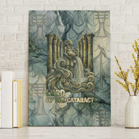 Khnum Ancient Egyptian Canvas Wall Art with Smoky Leaf, Ram Head Emblem, and Guardian of the Cataract - Wonder Print Shop