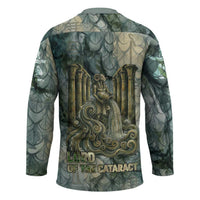 Khnum Ancient Egyptian Hockey Jersey with Smoky Leaf, Ram Head Emblem, and Guardian of the Cataract - Wonder Print Shop