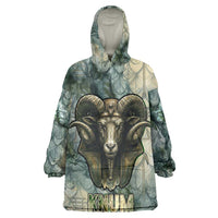 Khnum Ancient Egyptian Kid Wearable Blanket Hoodie with Smoky Leaf, Ram Head Emblem, and Guardian of the Cataract - Wonder Print Shop