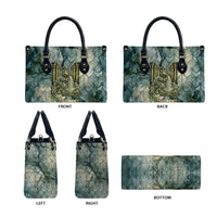 Khnum Ancient Egyptian Leather Bag with Smoky Leaf, Ram Head Emblem, and Guardian of the Cataract - Wonder Print Shop