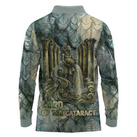 Khnum Ancient Egyptian Long Sleeve Polo Shirt with Smoky Leaf, Ram Head Emblem, and Guardian of the Cataract - Wonder Print Shop