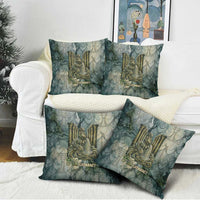 Khnum Ancient Egyptian Pillow Cover with Smoky Leaf, Ram Head Emblem, and Guardian of the Cataract - Wonder Print Shop