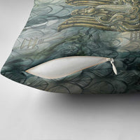 Khnum Ancient Egyptian Pillow Cover with Smoky Leaf, Ram Head Emblem, and Guardian of the Cataract - Wonder Print Shop