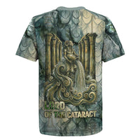 Khnum Ancient Egyptian Rugby Jersey with Smoky Leaf, Ram Head Emblem, and Guardian of the Cataract - Wonder Print Shop