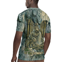 Khnum Ancient Egyptian Rugby Jersey with Smoky Leaf, Ram Head Emblem, and Guardian of the Cataract - Wonder Print Shop