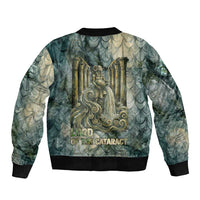 Khnum Ancient Egyptian Sleeve Zip Bomber Jacket with Smoky Leaf, Ram Head Emblem, and Guardian of the Cataract - Wonder Print Shop