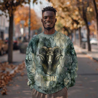 Khnum Ancient Egyptian Sweatshirt with Smoky Leaf, Ram Head Emblem, and Guardian of the Cataract - Wonder Print Shop