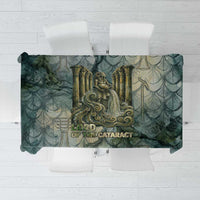 Khnum Ancient Egyptian Tablecloth with Smoky Leaf, Ram Head Emblem, and Guardian of the Cataract - Wonder Print Shop