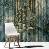 Khnum Ancient Egyptian Window Curtain with Smoky Leaf, Ram Head Emblem, and Guardian of the Cataract - Wonder Print Shop