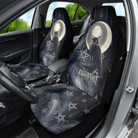 Khonsu Car Seat Cover Ancient Egyptian Dark Feather Pattern, Moonlit Raven Symbol, and Eye Lotus - Wonder Print Shop