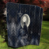 Khonsu Quilt Ancient Egyptian Dark Feather Pattern, Moonlit Raven Symbol, and Eye Lotus - Wonder Print Shop