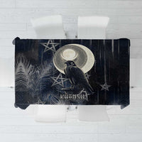 Khonsu Tablecloth Ancient Egyptian Dark Feather Pattern, Moonlit Raven Symbol, and Eye Lotus - Wonder Print Shop