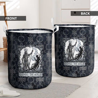Khonsu Ancient Egyptian Laundry Basket with Dark Celtic Knot Pattern, Baboon Guardian Symbol, and Moon Healer Motif - Wonder Print Shop