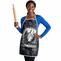 Khonsu Ancient Egyptian Apron with Dark Celtic Knot Pattern, Baboon Guardian Symbol, and Moon Healer Motif - Wonder Print Shop