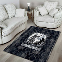 Khonsu Ancient Egyptian Area Rug with Dark Celtic Knot Pattern, Baboon Guardian Symbol, and Moon Healer Motif - Wonder Print Shop