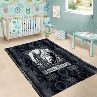 Khonsu Ancient Egyptian Area Rug with Dark Celtic Knot Pattern, Baboon Guardian Symbol, and Moon Healer Motif - Wonder Print Shop