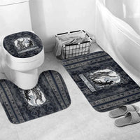 Khonsu Ancient Egyptian Bathroom Set with Dark Celtic Knot Pattern, Baboon Guardian Symbol, and Moon Healer Motif - Wonder Print Shop