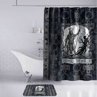 Khonsu Ancient Egyptian Bathroom Set with Dark Celtic Knot Pattern, Baboon Guardian Symbol, and Moon Healer Motif - Wonder Print Shop