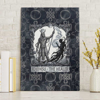 Khonsu Ancient Egyptian Canvas Wall Art with Dark Celtic Knot Pattern, Baboon Guardian Symbol, and Moon Healer Motif - Wonder Print Shop