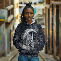 Khonsu Ancient Egyptian Hoodie with Dark Celtic Knot Pattern, Baboon Guardian Symbol, and Moon Healer Motif - Wonder Print Shop