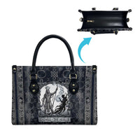Khonsu Ancient Egyptian Leather Bag with Dark Celtic Knot Pattern, Baboon Guardian Symbol, and Moon Healer Motif - Wonder Print Shop