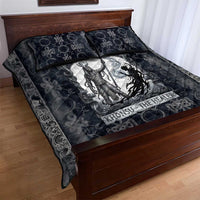Khonsu Ancient Egyptian Quilt Bed Set with Dark Celtic Knot Pattern, Baboon Guardian Symbol, and Moon Healer Motif - Wonder Print Shop