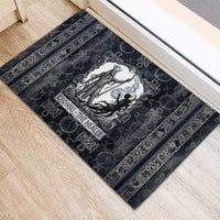 Khonsu Ancient Egyptian Rubber Doormat with Dark Celtic Knot Pattern, Baboon Guardian Symbol, and Moon Healer Motif - Wonder Print Shop