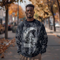 Khonsu Ancient Egyptian Sweatshirt with Dark Celtic Knot Pattern, Baboon Guardian Symbol, and Moon Healer Motif - Wonder Print Shop