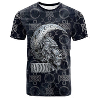 Khonsu Ancient Egyptian T shirt with Dark Celtic Knot Pattern, Baboon Guardian Symbol, and Moon Healer Motif - Wonder Print Shop
