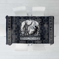 Khonsu Ancient Egyptian Tablecloth with Dark Celtic Knot Pattern, Baboon Guardian Symbol, and Moon Healer Motif - Wonder Print Shop