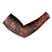 Maahes Arm Sleeves Ancient Egyptian Fiery Red Flame - Roaring Lion Head - Wonder Print Shop