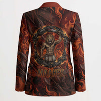 Maahes Blazer Ancient Egyptian Fiery Red Flame - Roaring Lion Head - Wonder Print Shop