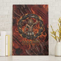 Maahes Canvas Wall Art Ancient Egyptian Fiery Red Flame - Roaring Lion Head - Wonder Print Shop