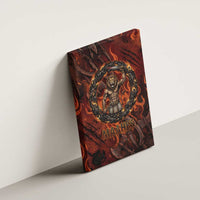 Maahes Canvas Wall Art Ancient Egyptian Fiery Red Flame - Roaring Lion Head - Wonder Print Shop