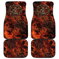 Maahes Car Mats Ancient Egyptian Fiery Red Flame - Roaring Lion Head - Wonder Print Shop