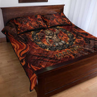Maahes Quilt Bed Set Ancient Egyptian Fiery Red Flame - Roaring Lion Head - Wonder Print Shop