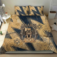 Maahes Ancient Egyptian Bedding Set Geometric Pattern Winged Lion Deity, and Sacred Lotus Motif - Wonder Print Shop