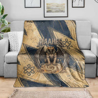 Maahes Ancient Egyptian Blanket Geometric Pattern Winged Lion Deity, and Sacred Lotus Motif - Wonder Print Shop