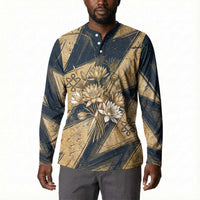 Maahes Ancient Egyptian Button Sweatshirt Geometric Pattern Winged Lion Deity, and Sacred Lotus Motif