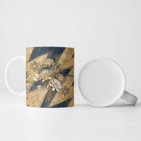 Maahes Ancient Egyptian Ceramic Mug Geometric Pattern Winged Lion Deity, and Sacred Lotus Motif - Wonder Print Shop