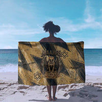 Maahes Ancient Egyptian Sarong Geometric Pattern Winged Lion Deity, and Sacred Lotus Motif - Wonder Print Shop